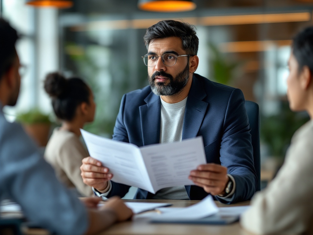 An Indian finance manager explaining a tax-efficient salary structure and benefits to an employee