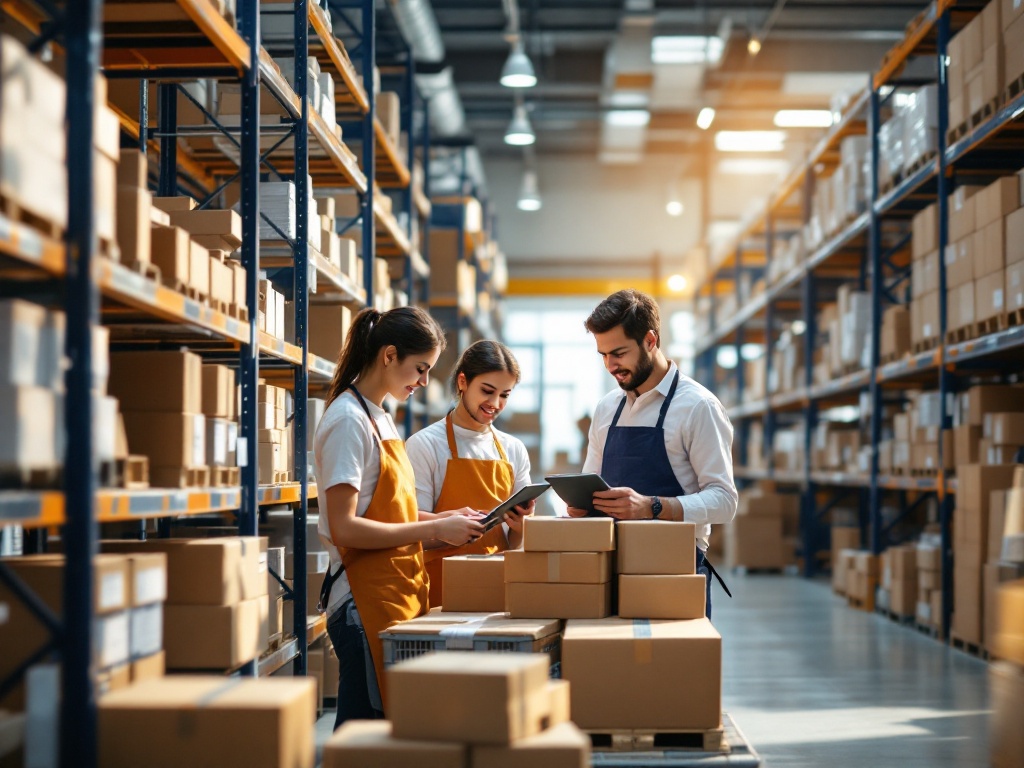 Warehouse staff packing parcels alongside an office team inside a modern Indian D2C e-commerce fulfilment centre