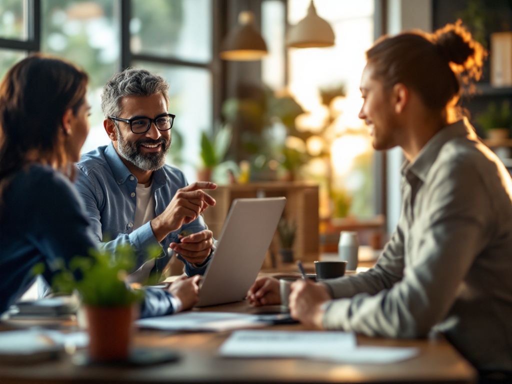 An Indian HR manager onboarding new employees and explaining their group health benefits