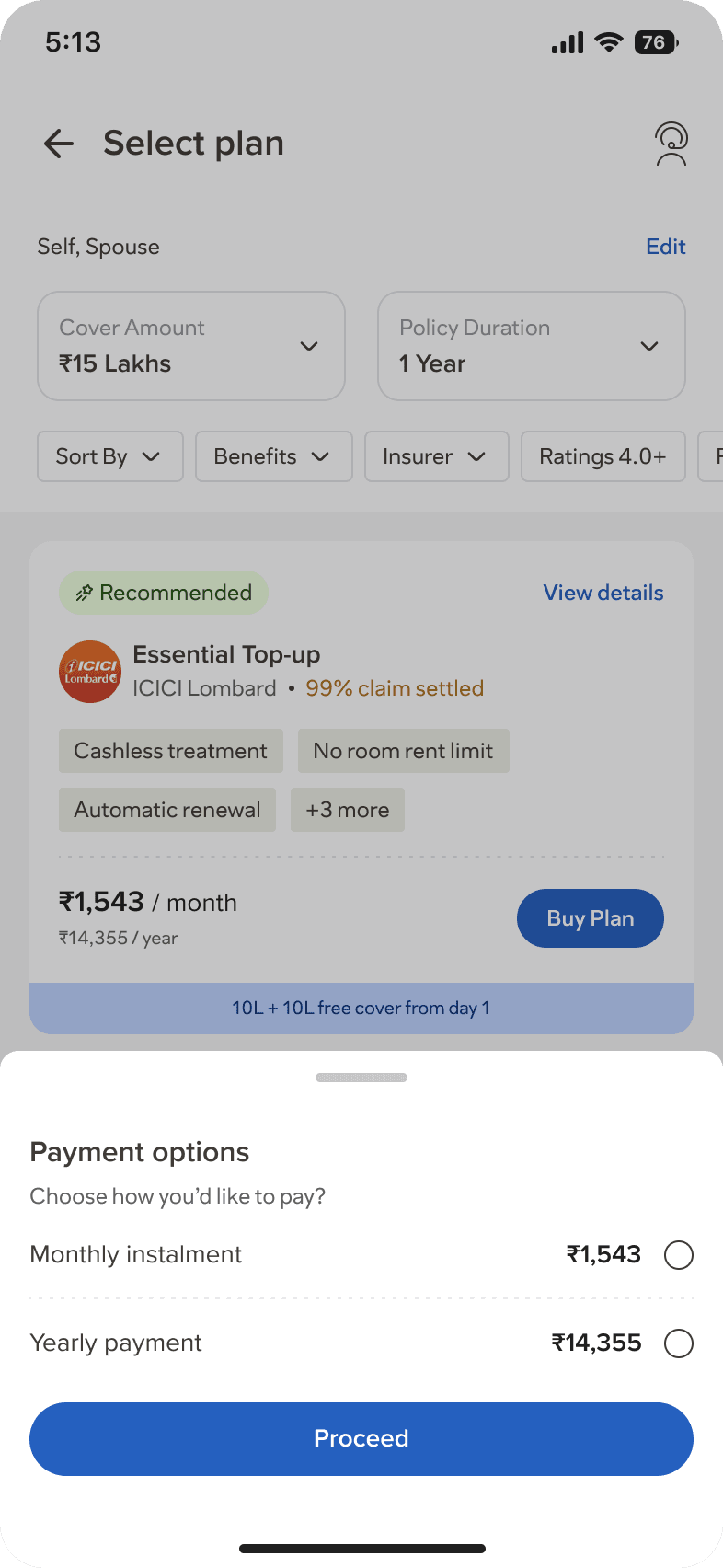 Onsurity Super App — buy cover in a few taps