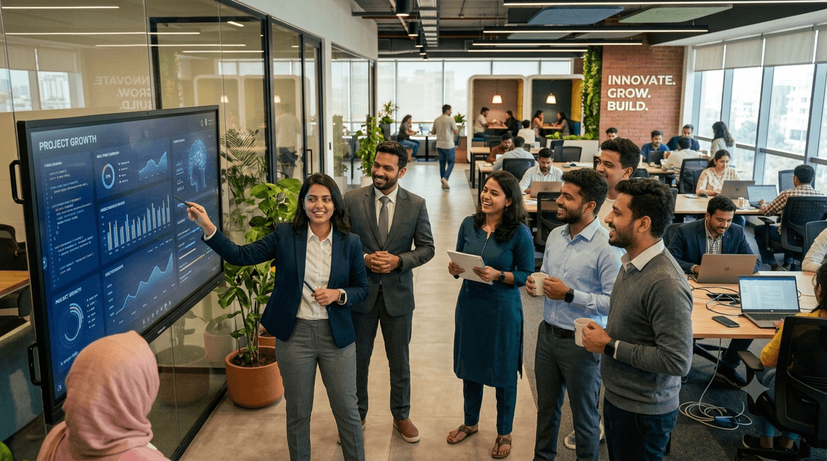 The Onsurity team together at their Bengaluru office — life at Onsurity
