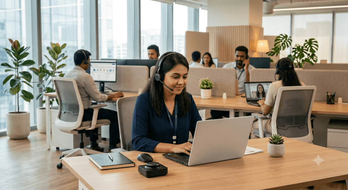 An Onsurity customer-support specialist ready to help members and businesses over phone, chat and email