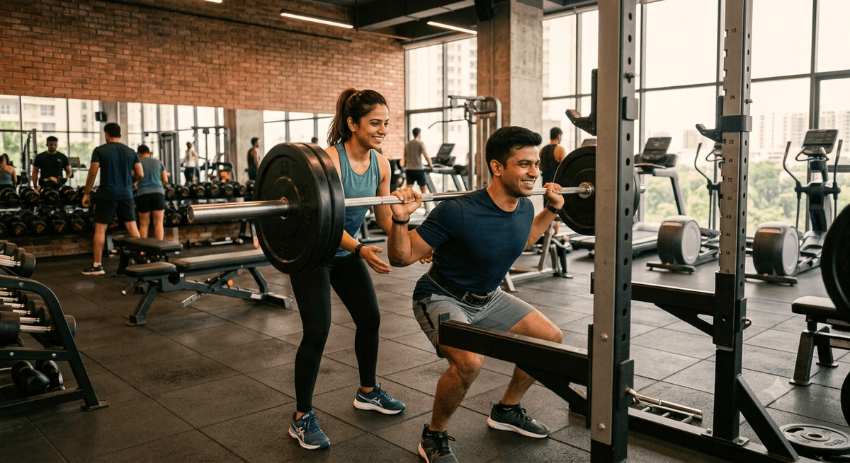 Employees taking part in a workplace fitness routine supported by their employer