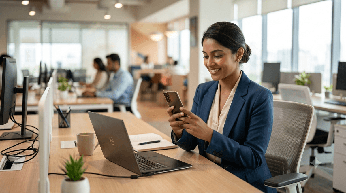 An employee using Onsurity health benefits during the workday