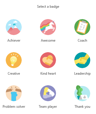 Teams Praise badges